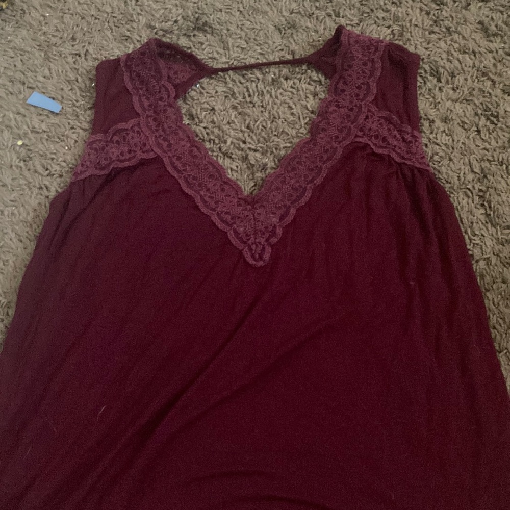 Dark red tank top from Maurice’s